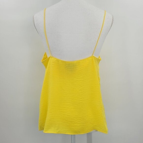 Topshop Yellow Spaghetti Strap Scalloped Tank - Picture 2 of 9